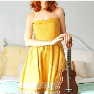 Anthropologie Girls From Savoy Bandana Print Strapless Dress, VGUC, Size 6